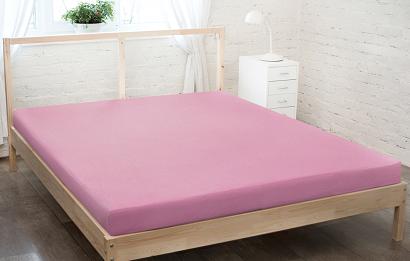 Prześcieradło jersey z gumką 180x200 jasny różowy