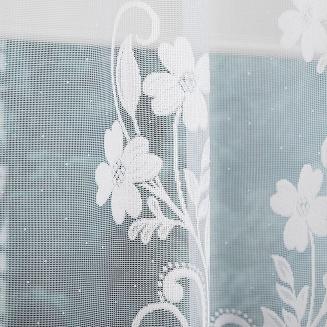 Firanka żakardowa gotowa na żabki LUDWIKA 320x150 biała