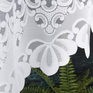 Firanka żakardowa gotowa na żabki LUDWIKA 320x150 biała