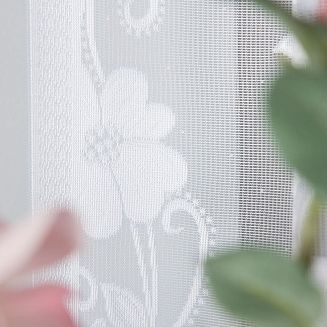 Firanka żakardowa gotowa na żabki LUDWIKA 320x150 biała