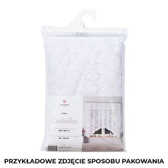Firanka żakardowa gotowa na żabki LUDWIKA 320x150 biała