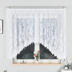 Firanka żakardowa gotowa na żabki LUDWIKA 320x150 biała