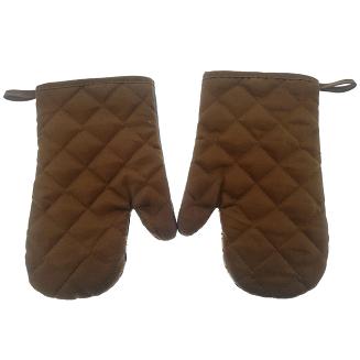 Rękawice kuchenne 18x27 z magnesem 2 szt. czas kawy brązowe