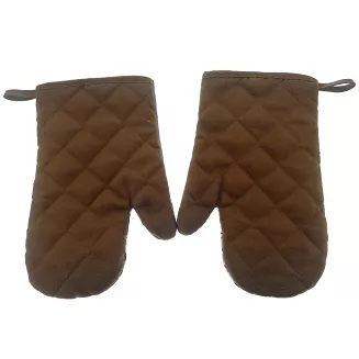 Rękawice kuchenne 18x27 z magnesem 2 szt. czas kawy brązowe