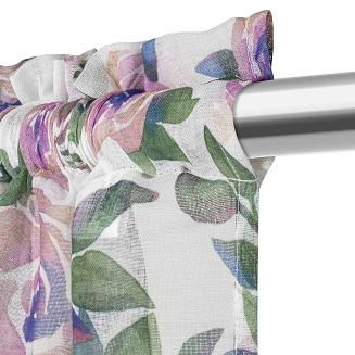 Zasłona gotowa na tasmie MANSION 140x250 biała pudrowa granatowa róże