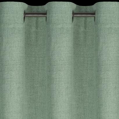 Zasłona gotowa na przelotkach LINDA 140x250 Eurofirany zielona o strukturze płótna