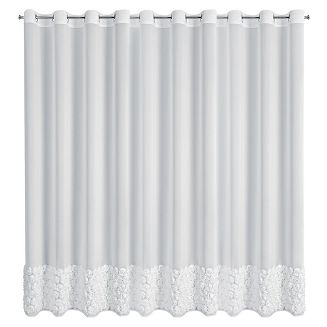 Zasłona gotowa na przelotkach ROSES 350x250 Eva Minge Eurofirany biały