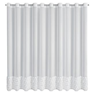 Zasłona gotowa na przelotkach ROSES 350x250 Eva Minge Eurofirany biały