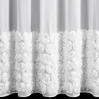 Zasłona gotowa na przelotkach ROSES 350x250 Eva Minge Eurofirany biały