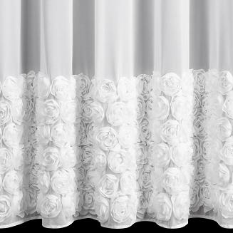 Zasłona gotowa na przelotkach ROSES 350x250 Eva Minge Eurofirany biały