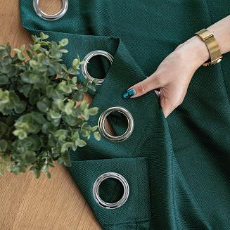 Zasłona gotowa na przelotkach JODEŁKA 140x250 butelkowa