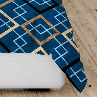 Pościel z kory 140x200 granatowa złota czarna romby