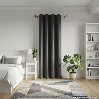 Zasłona gotowa na przelotkach MILAS 140x260 ciemnoszara