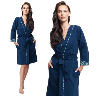 Szlafrok damski LUNA kod 364 granatowy