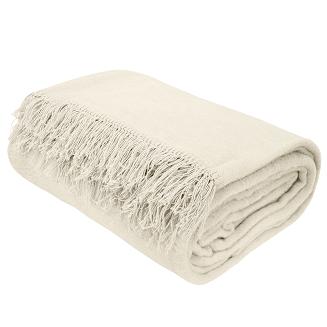 Koc bawełniano-akrylowy 150x200 Darymex gładki ecru