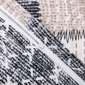 Pościel flanelowa FLANELOVE 180x200 beżowa biała granatowa patchwork