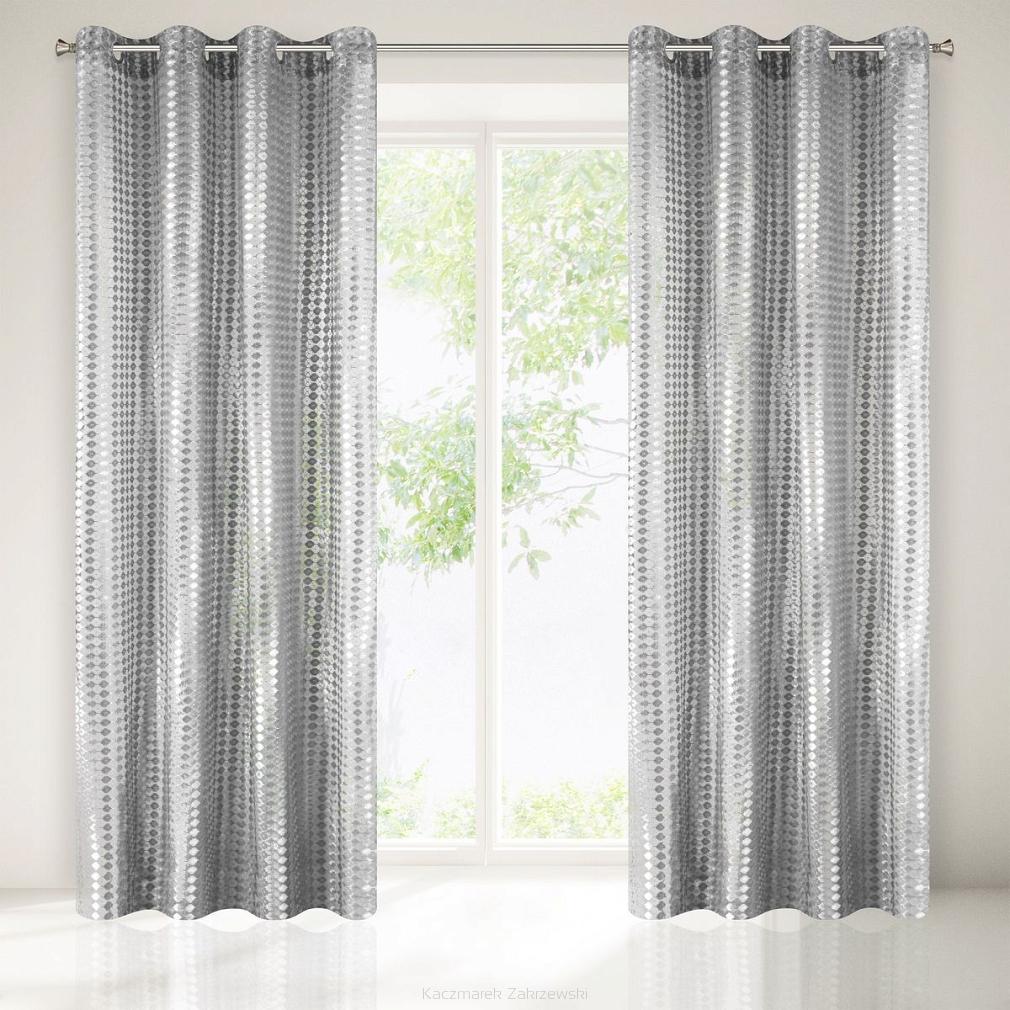 Firana gotowa na przelotkach JORDAN 140x250 Eurofirany srebrna