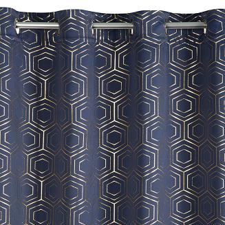 Zasłona gotowa na przelotkach KAJA 135x250 Eurofirany granatowy