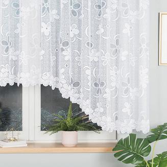 Firanka żakardowa gotowa na żabki RENATA 400x150 biała