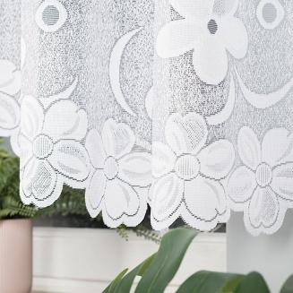 Firanka żakardowa gotowa na żabki RENATA 400x150 biała