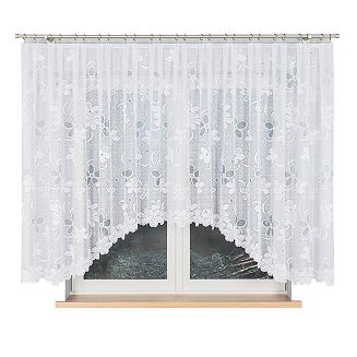 Firanka żakardowa gotowa na żabki RENATA 400x150 biała