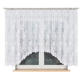 Firanka żakardowa gotowa na żabki RENATA 400x150 biała