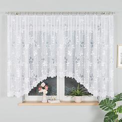 Firanka żakardowa gotowa na żabki RENATA 400x150 biała