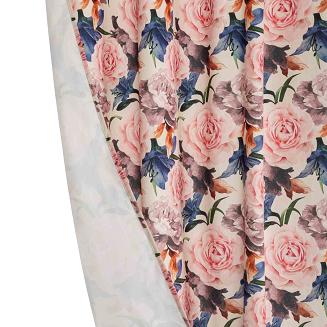 Zasłona gotowa na taśmie Rose Light 140x270 welurowa kremowa róże