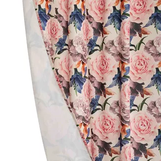 Zasłona gotowa na taśmie Rose Light 140x270 welurowa kremowa róże