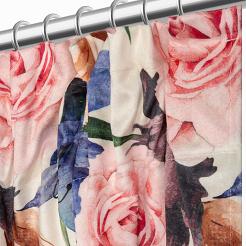 Zasłona gotowa na taśmie Rose Light 140x270 welurowa kremowa róże