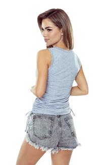 Bluzka damska bez rękawów Benita jasnoszary melanż