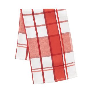 Ścierka kuchenna bawełna egipska KRATI 50x70 kratka biała czerwona