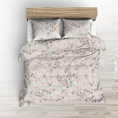 Pościel z kory 180x200 beżowa roślinna łączka