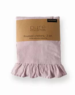 KPL POSZEWEK BAWEŁNA PURE RÓŻOWE 40X40  (a'2SZT) Z FALBANĄ