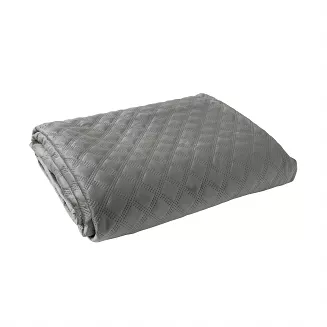 Narzuta dekoracyjna VELVI 70x160 pikowana w geometryczny wzór antracytowa