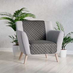 Narzuta dekoracyjna VELVI 70x160 pikowana w geometryczny wzór antracytowa