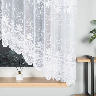 Firanka żakardowa gotowa na żabki JOWITA 300x160 biała