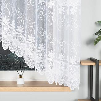 Firanka żakardowa gotowa na żabki JOWITA 300x160 biała