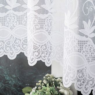 Firanka żakardowa gotowa na żabki JOWITA 300x160 biała