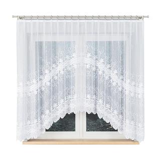 Firanka żakardowa gotowa na żabki JOWITA 300x160 biała