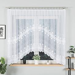 Firanka żakardowa gotowa na żabki JOWITA 300x160 biała