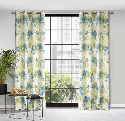 Zasłona gotowa na przelotkach MARI 140x250 Eurofirany zielono/niebieska