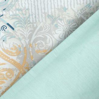 Komplet pościeli w pudełku MILAN 160x200 Eurofirany niebieska z motywem ornamentów