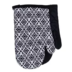 Rękawice kuchenne 18x27 z magnesem 2 szt. białe czarne ornamenty