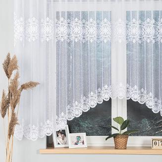 Firanka żakardowa gotowa na żabki ŻANETA 450x155 biała