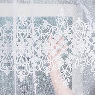 Firanka żakardowa gotowa na żabki ŻANETA 450x155 biała