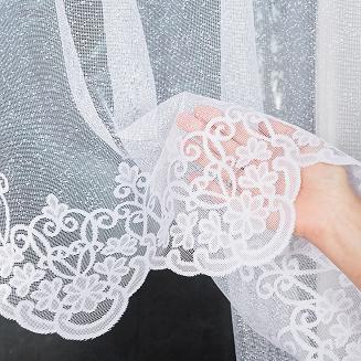 Firanka żakardowa gotowa na żabki ŻANETA 450x155 biała