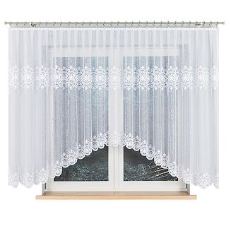 Firanka żakardowa gotowa na żabki ŻANETA 450x155 biała