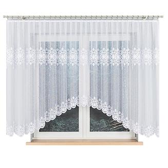 Firanka żakardowa gotowa na żabki ŻANETA 450x155 biała