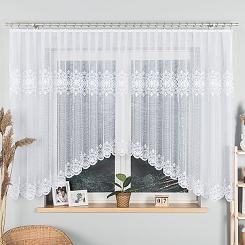 Firanka żakardowa gotowa na żabki ŻANETA 450x155 biała